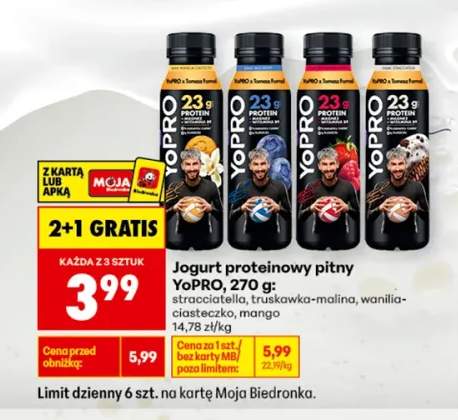 Jogurt proteinowy pitny YoPRO wanilia-ciasteczko +3 warianty