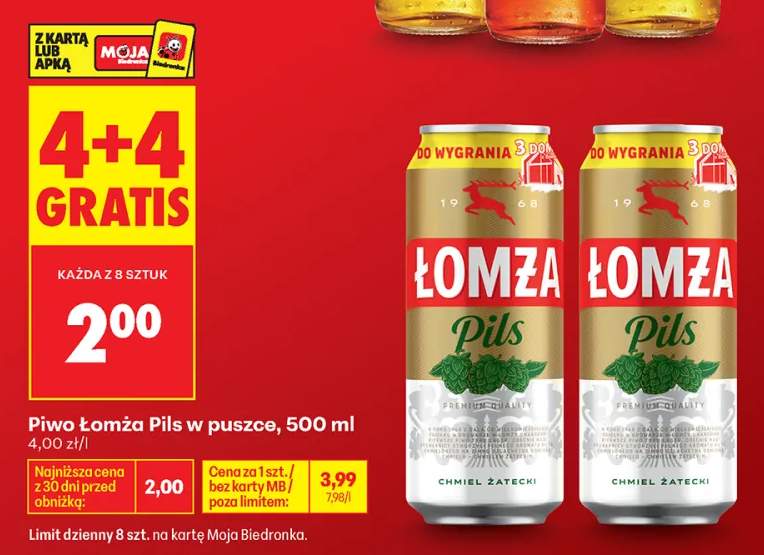 Piwo Łomża Pils w puszce