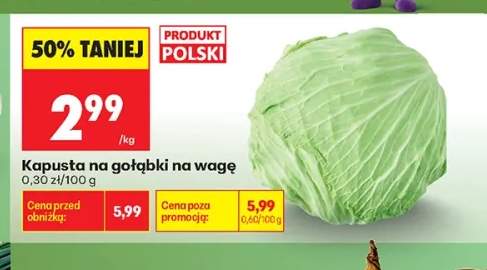 Kapusta na gołąbki polska na wagę