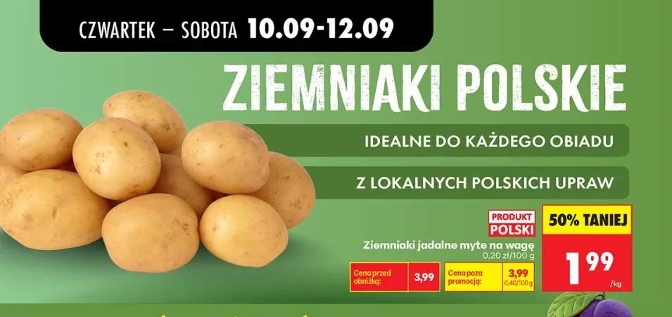 Ziemniaki jadalne myte polskie na wagę