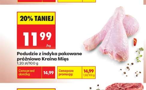 Podudzie z indyka pakowane próżniowo Kraina Mięs
