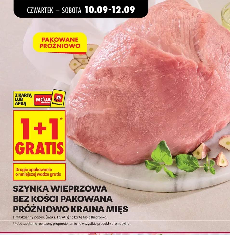 Szynka wieprzowa bez kości pakowana próżniowo Kraina Mięs
