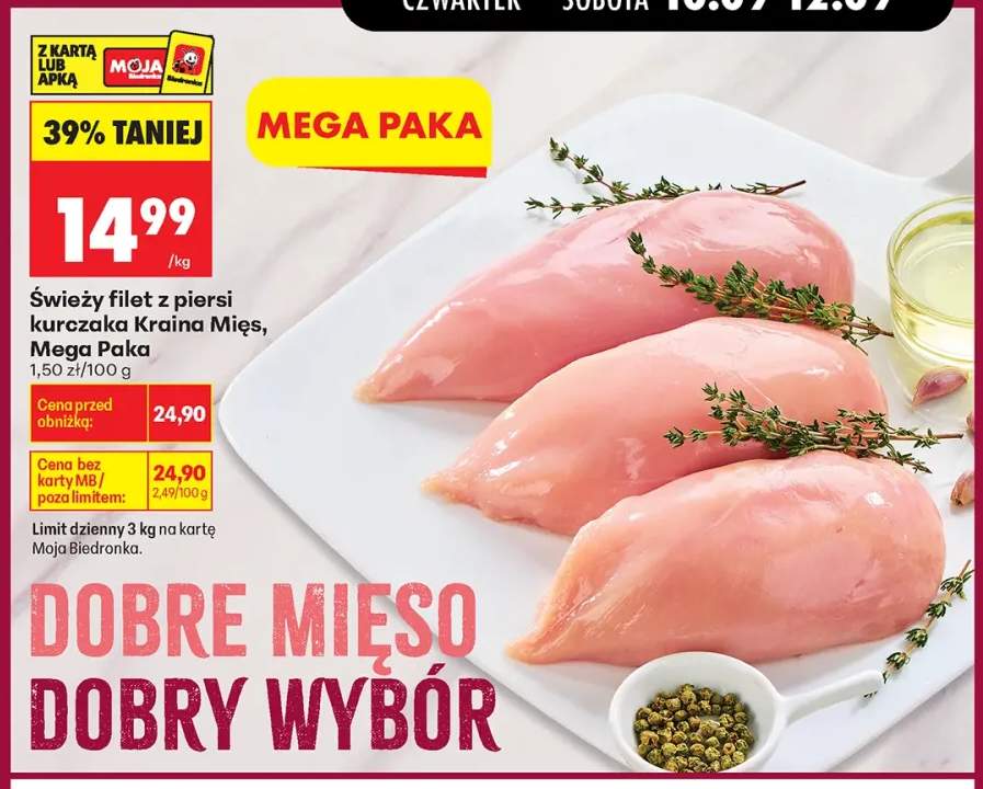 Świeży filet z piersi kurczaka Kraina Mięs Mega Paka