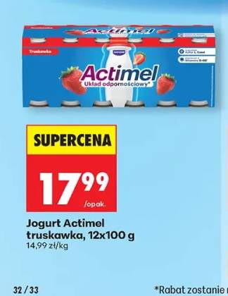 Jogurt Actimel truskawka 12-pak 100 g