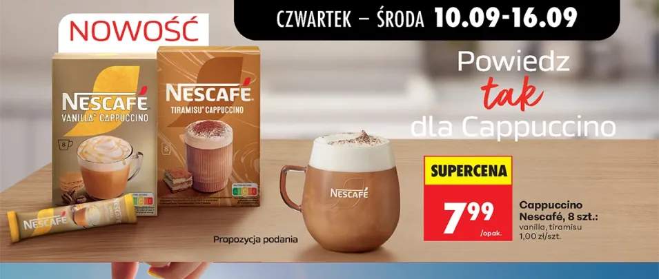 Kawa rozpuszczalna Cappuccino Nescafé vanilla +1 wariant