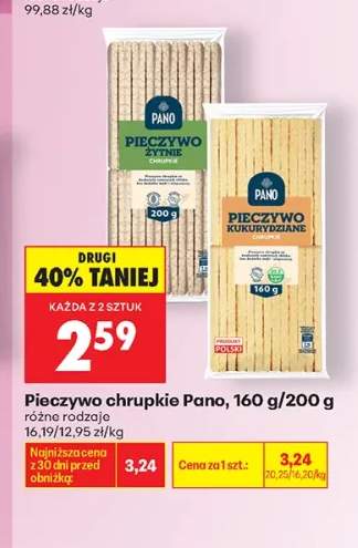 Pieczywo chrupkie kukurydziane Pano +1 wariant