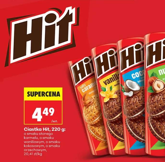 Ciastka Hit o smaku słonego karmelu +3 warianty