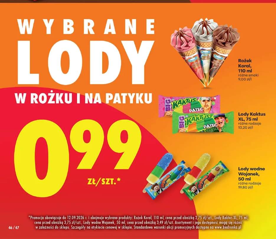 Lody w rożku i na patyku +3 warianty