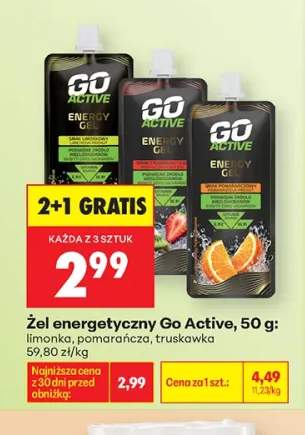 Żel energetyczny Go Active truskawka +2 warianty