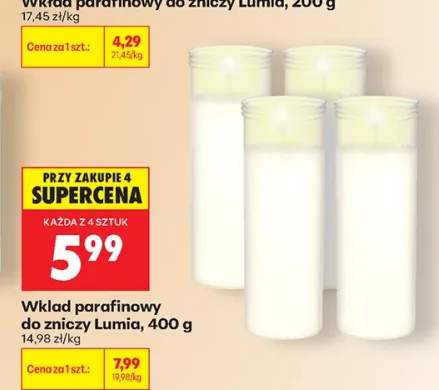 Wkład parafinowy do zniczy Lumia