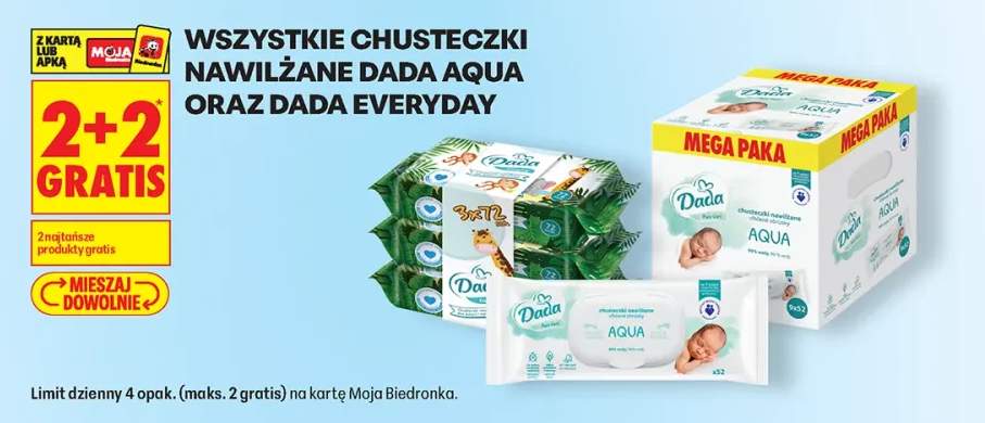 Chusteczki nawilżane Dada Aqua oraz Dada Everyday +3 warianty