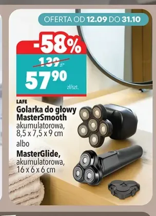 Golarka do głowy MasterSmooth akumulatorowa Lafe +1 wariant