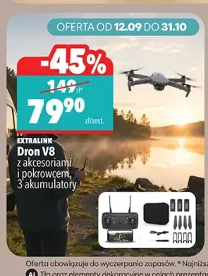 Dron V8 z akcesoriami i pokrowcem 3 akumulatory Extralink