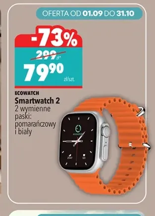 Smartwatch 2 2 wymienne paski pomarańczowy i biały Ecowatch