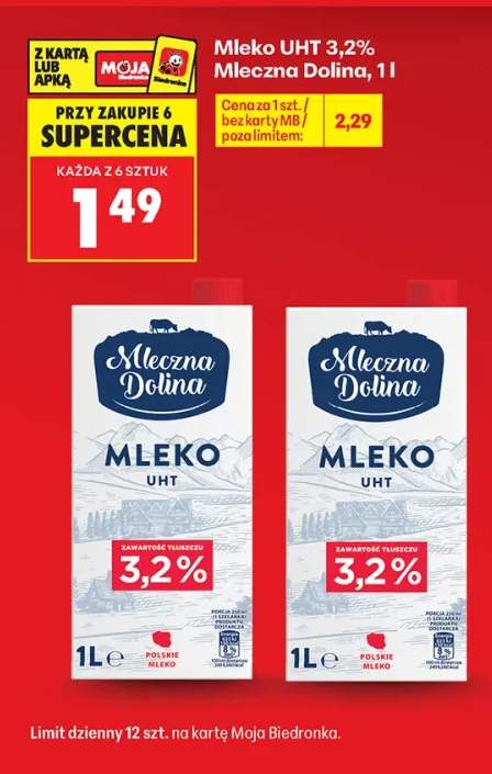 Mleko UHT Mleczna Dolina 3,2%