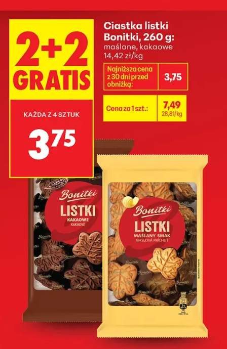 Ciastka listki Bonitki maślane +1 wariant