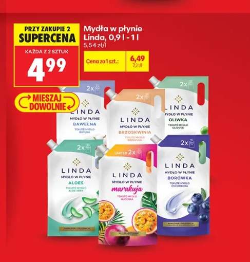 Mydło w płynie Linda Bawełna +5 wariantów