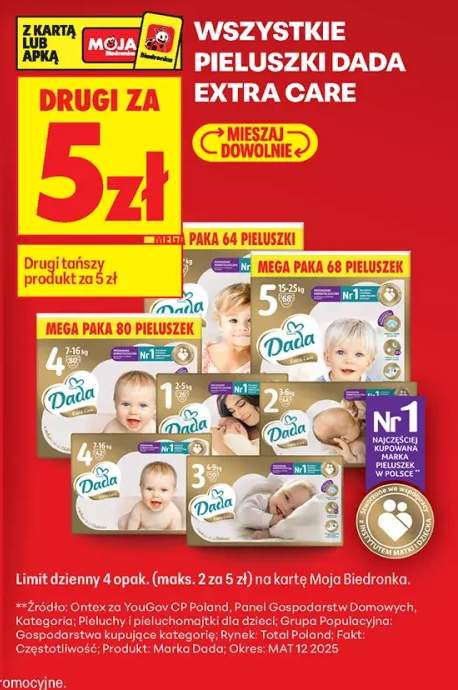 Pieluszki Dada Extra Care +6 wariantów