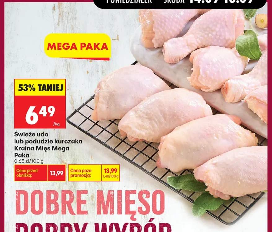 Świeże udo kurczaka Kraina Mięs Mega Paka +1 wariant
