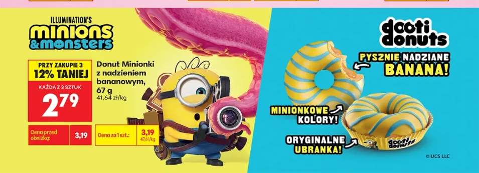 Donut Minionki z nadzieniem bananowym Dooti Donuts