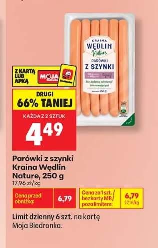 Parówki z szynki Kraina Wędlin Nature