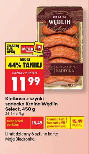 Kiełbasa z szynki sądecka Kraina Wędlin Select