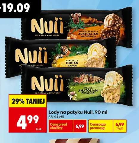 Lody na patyku Nuii Salted Caramel & Australian Macadamia +2 warianty