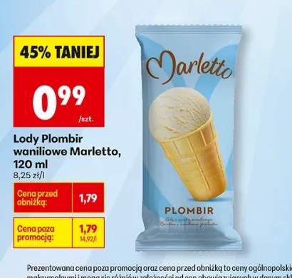 Lody Plombir waniliowe Marletto