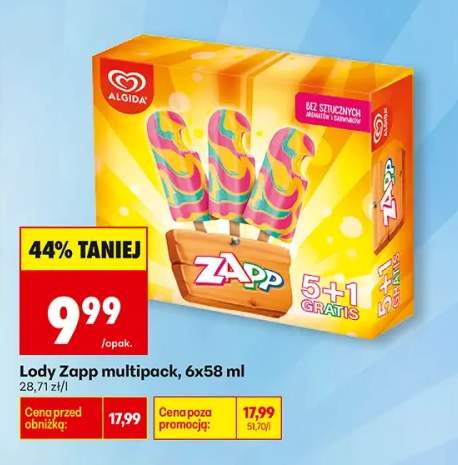 Lody Zapp 6-pak 58 ml Algida