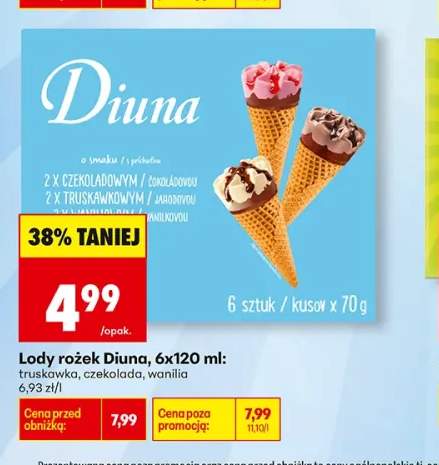 Lody rożek Diuna 6-pak 120 ml