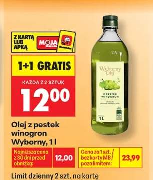 Olej z pestek winogron Wyborny