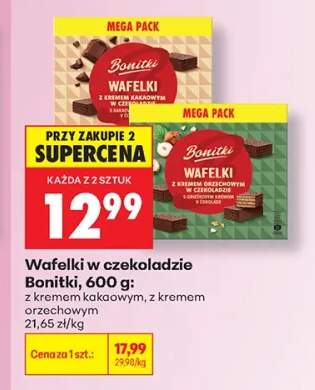 Wafelki w czekoladzie z kremem kakaowym Bonitki +1 wariant