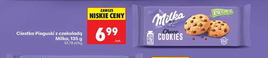 Ciastka Pieguski z czekoladą Milka