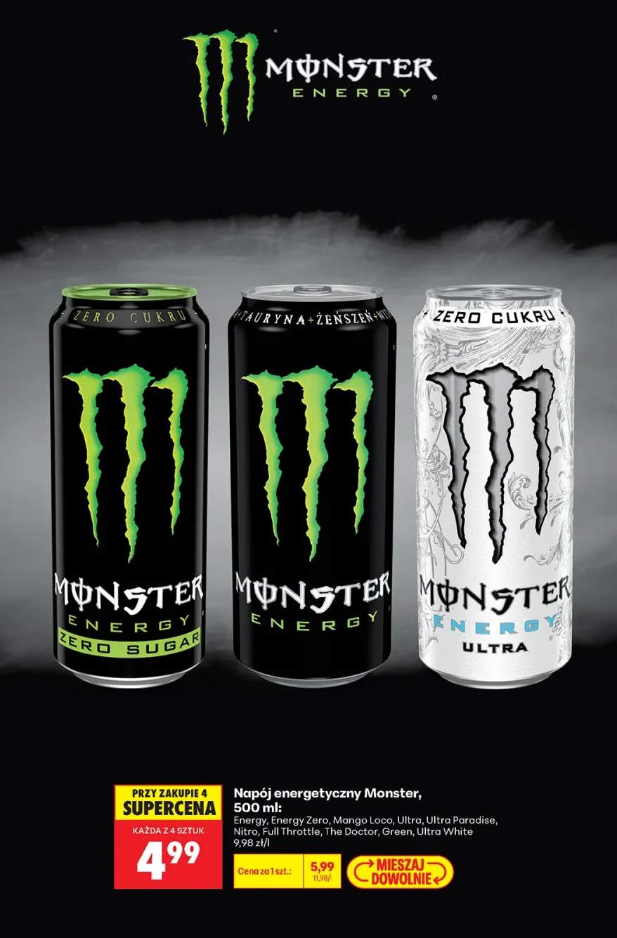 Napój energetyczny Monster Energy +9 wariantów