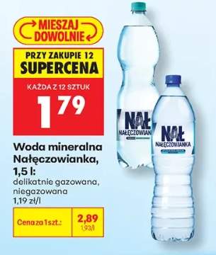 Woda mineralna gazowana Nałęczowianka delikatnie +1 wariant