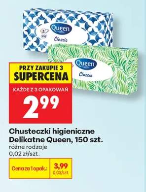 Chusteczki higieniczne Delikatne Queen