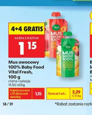 Mus owocowy 100% Baby Food Vital Fresh