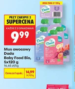 Mus owocowy Dada Baby Food Bio 5-pak 120 g