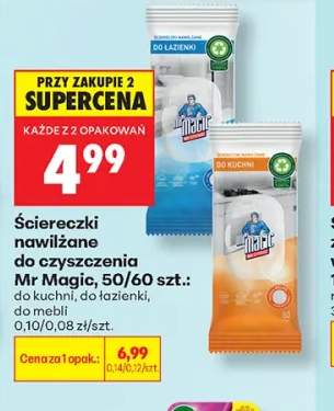 Ściereczki nawilżane do czyszczenia Mr Magic do kuchni +2 warianty
