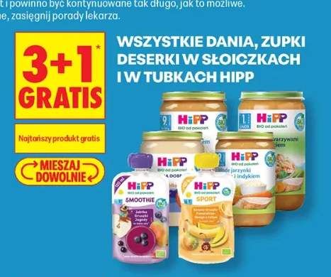 Dania, zupki deserki w słoiczkach i w tubkach HiPP +3 warianty