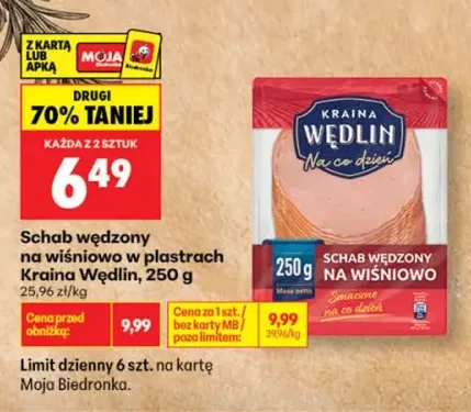 Schab wędzony na wiśniowo w plastrach Kraina Wędlin