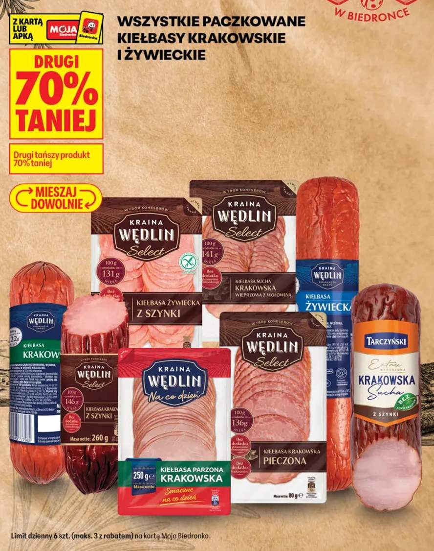 Kiełbasa żywiecka Kraina Wędlin +8 wariantów