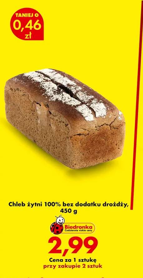 Chleb żytni 100% bez dodatku drożdży