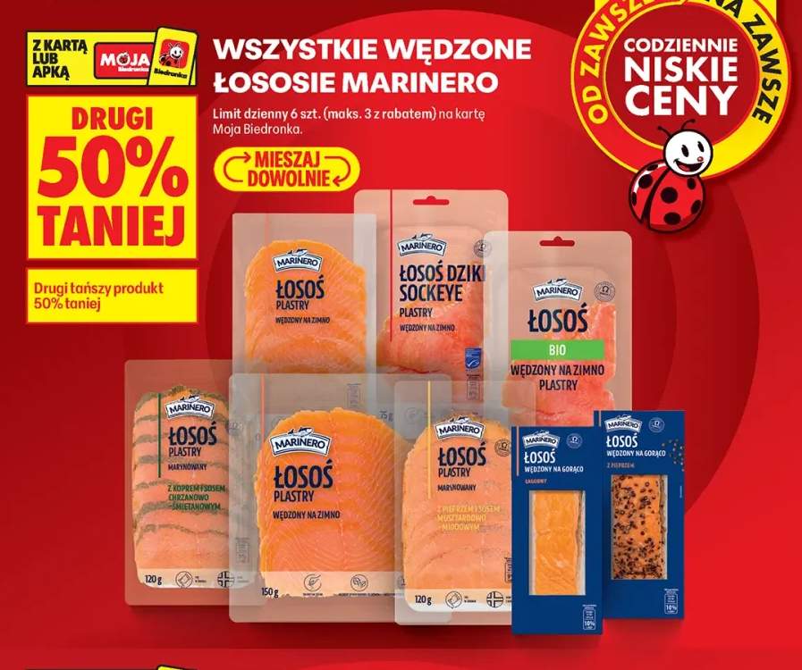 Wędzone łososie Marinero +7 wariantów