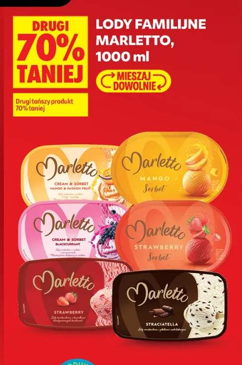 Lody familijne Marletto Cream & Sorbet Mango & Passion Fruit +5 wariantów