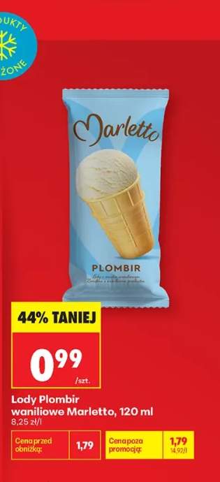 Lody Plombir waniliowe Marletto