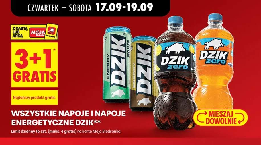 Napoje i napoje energetyczne Dzik +4 warianty