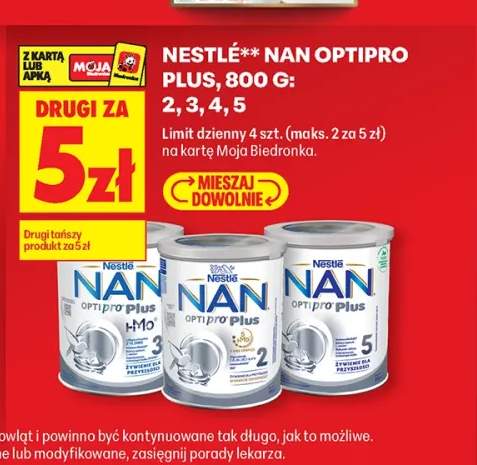 Mleko modyfikowane Nestlé Nan Optipro Plus 2 +3 warianty