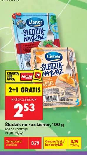 Śledzik na raz w oleju z suszonymi pomidorami Lisner +1 wariant