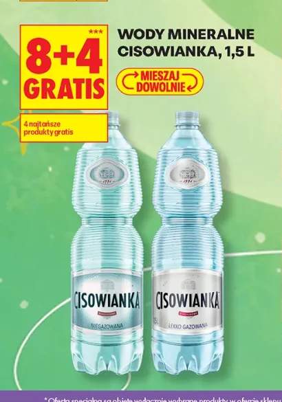 Woda mineralna niegazowana Cisowianka +1 wariant